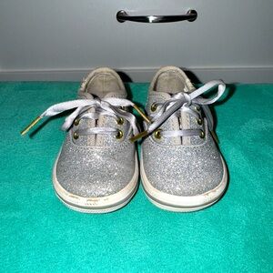 Infant Keds & Kate Spade silver sparkle shoes
